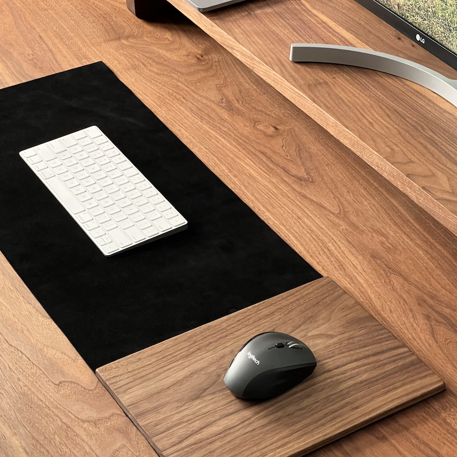 Suede desk mat - Walnut