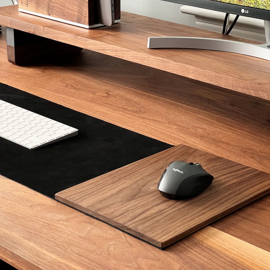 Suede desk mat - Walnut