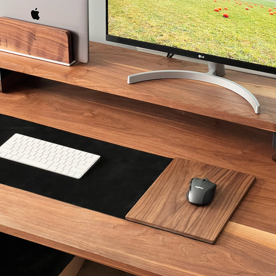 Suede desk mat - Walnut